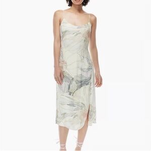 Wilfred Aritzia Wilfred Affogato Dress Midi Slip Dress Sz 0 Floral Tropical Boho